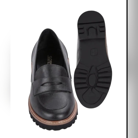 🆕Chic Black Leather Chunky Heel Loafer - Picture 4 of 10